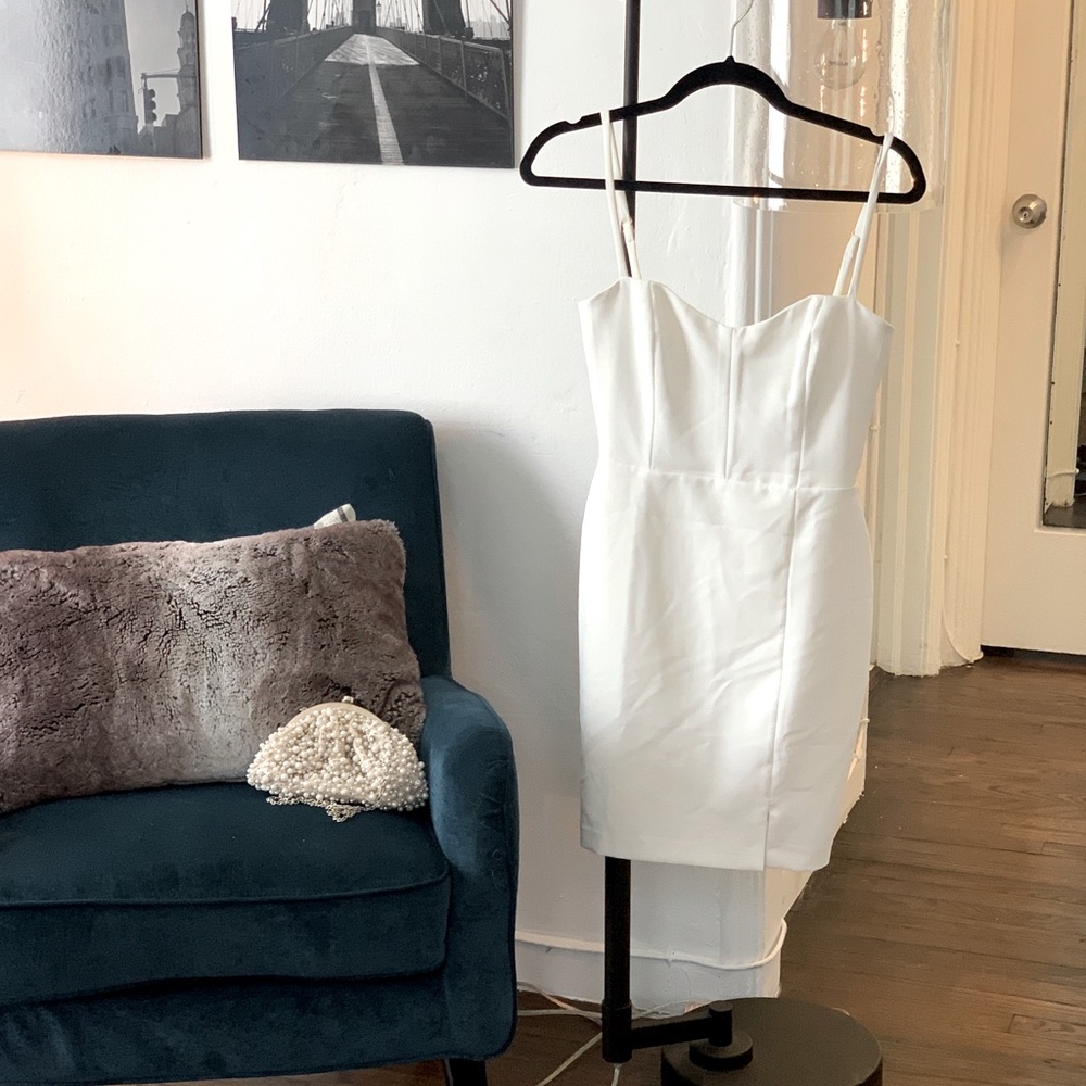 Brand new white body con mini dress